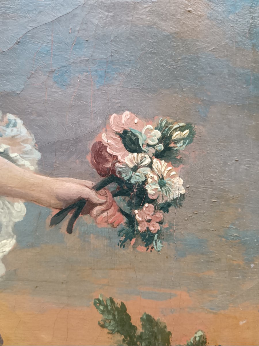 Dans le goût de François Boucher "la Bouquetière galante"-photo-3