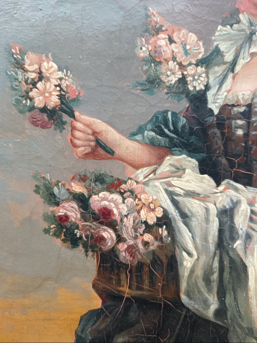 Dans le goût de François Boucher "la Bouquetière galante"-photo-4