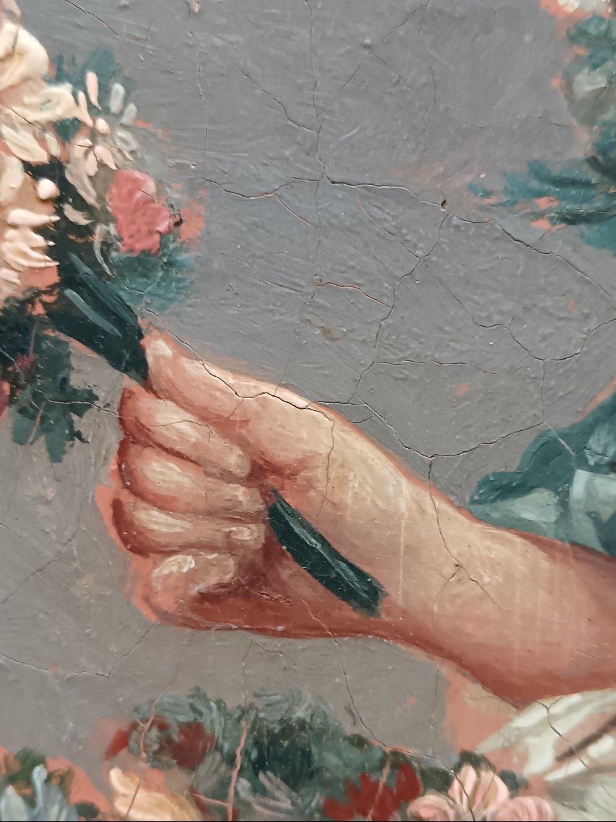 Dans le goût de François Boucher "la Bouquetière galante"-photo-2