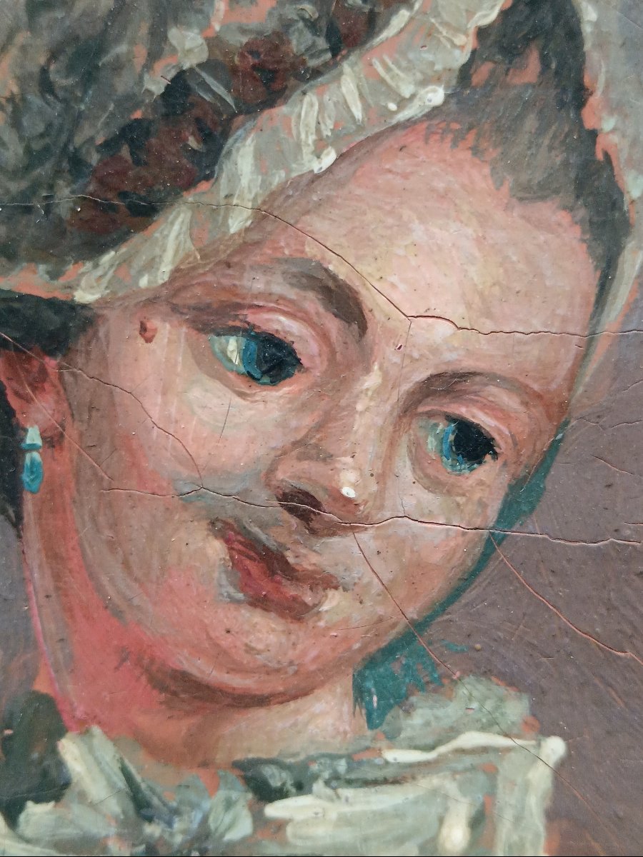 Dans le goût de François Boucher "la Bouquetière galante"-photo-4