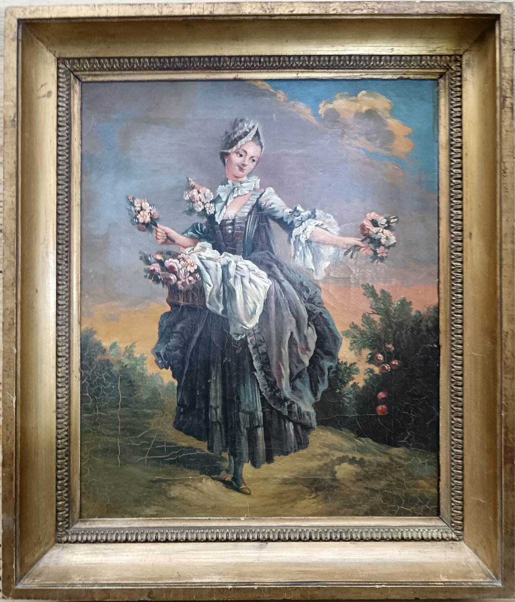 Dans le goût de François Boucher "la Bouquetière galante"