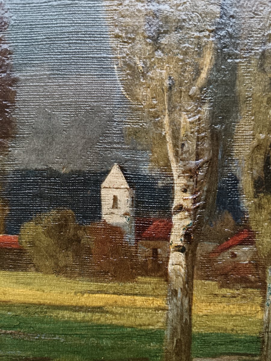 Swiss Symbolist School. Eduard Südisühli, "autumn Landscape With A Stormy Sky"-photo-3