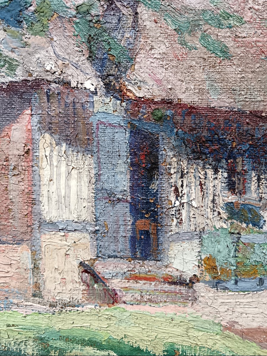 Ecole néo impressionniste "la chaumière écarlate"-photo-5