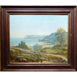 Ecole néo-impressionniste "paysage en bord de mer"