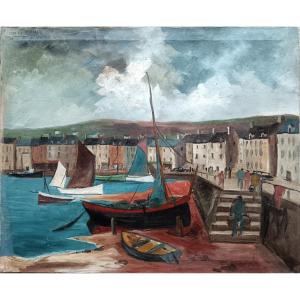 Basque School. Sadi De Mahéo "boats In The Port"