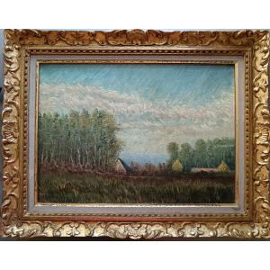 Léopold Muller "the Farm At The Edge Of The Woods"