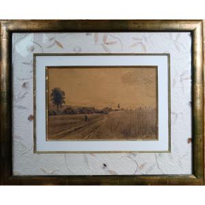 Louis Alexandre Bouché "sur le chemin du village"