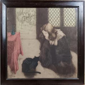 Alfredo Müller "la petite fille et la chat"