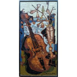 Peinntre de Paris. Michel de Alvis "Le Violon"  