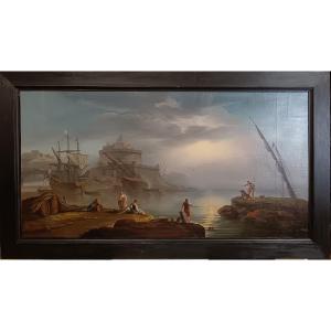 Alexandre Jean Noël attribué à "pêcheurs sondant le clair de lune"