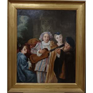 Antoine Watteau, Follower Of "serenade Of Mezzetin"