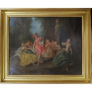 Jean-baptiste Pater, From The Studio Of. "the Invitation To The Dance"