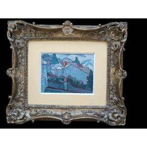 American School. Edward Mcknight Kauffer, "village Blue"