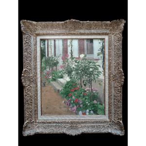 "les Marches Fleuries Du Petit Courtoiseau" Neo-impressionist School