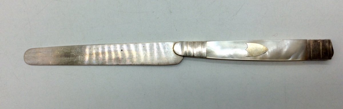 6 Couteaux En Argent et Nacre ,Vieillard 1819/1838.-photo-2