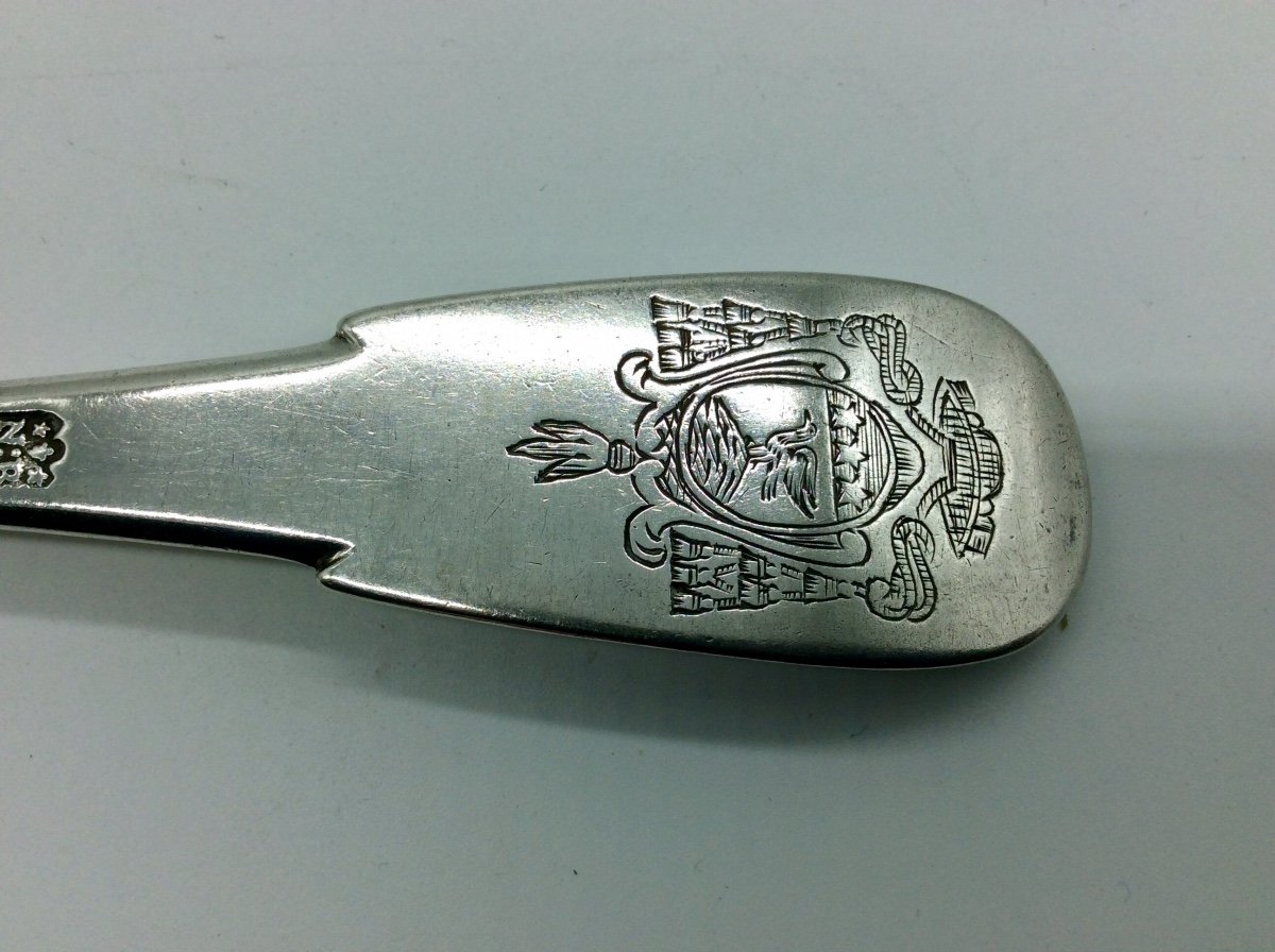 Series Of Silver Armorial Cutlery, Aix En Provence, 18th Century.-photo-2