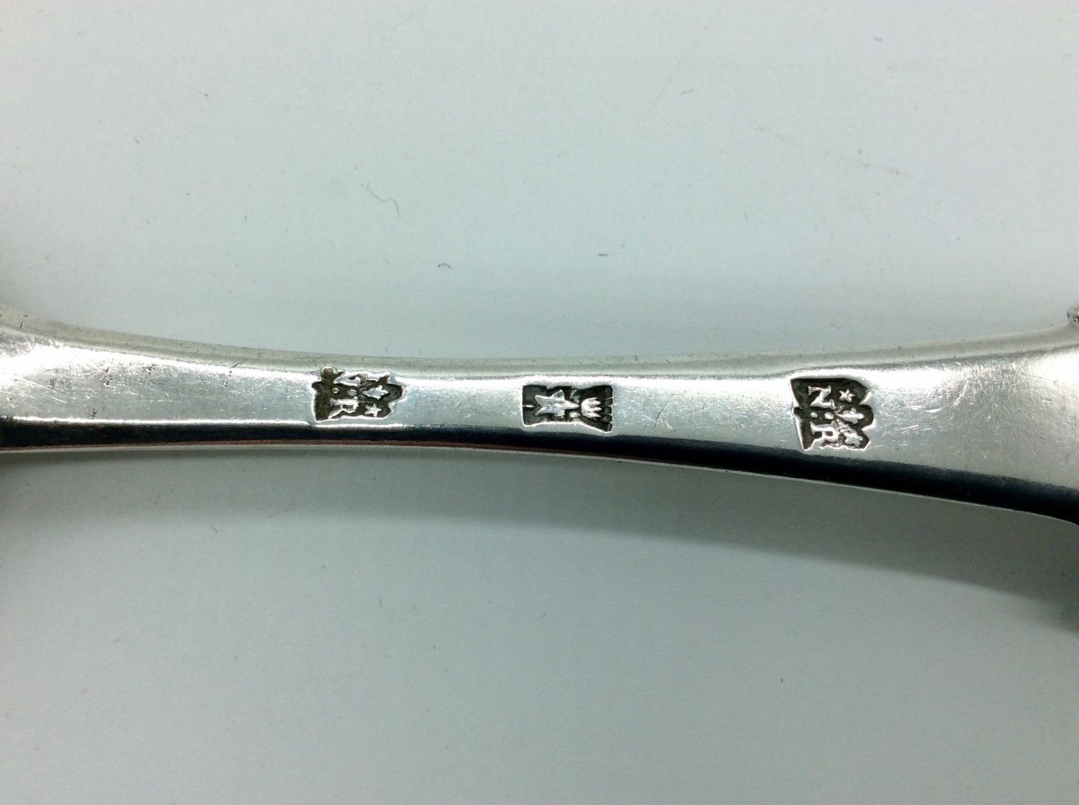 Series Of Silver Armorial Cutlery, Aix En Provence, 18th Century.-photo-3