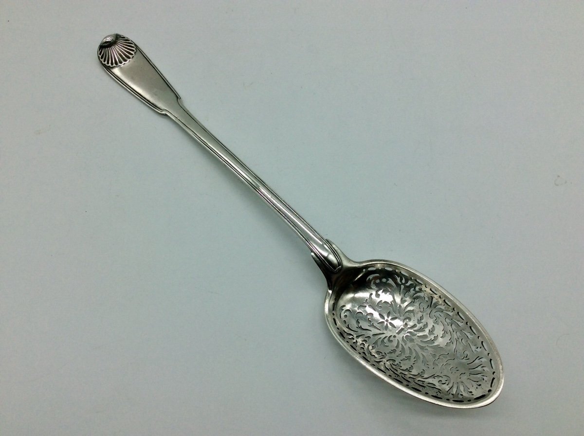 Silver Olive Spoon, Paris 1746.-photo-2