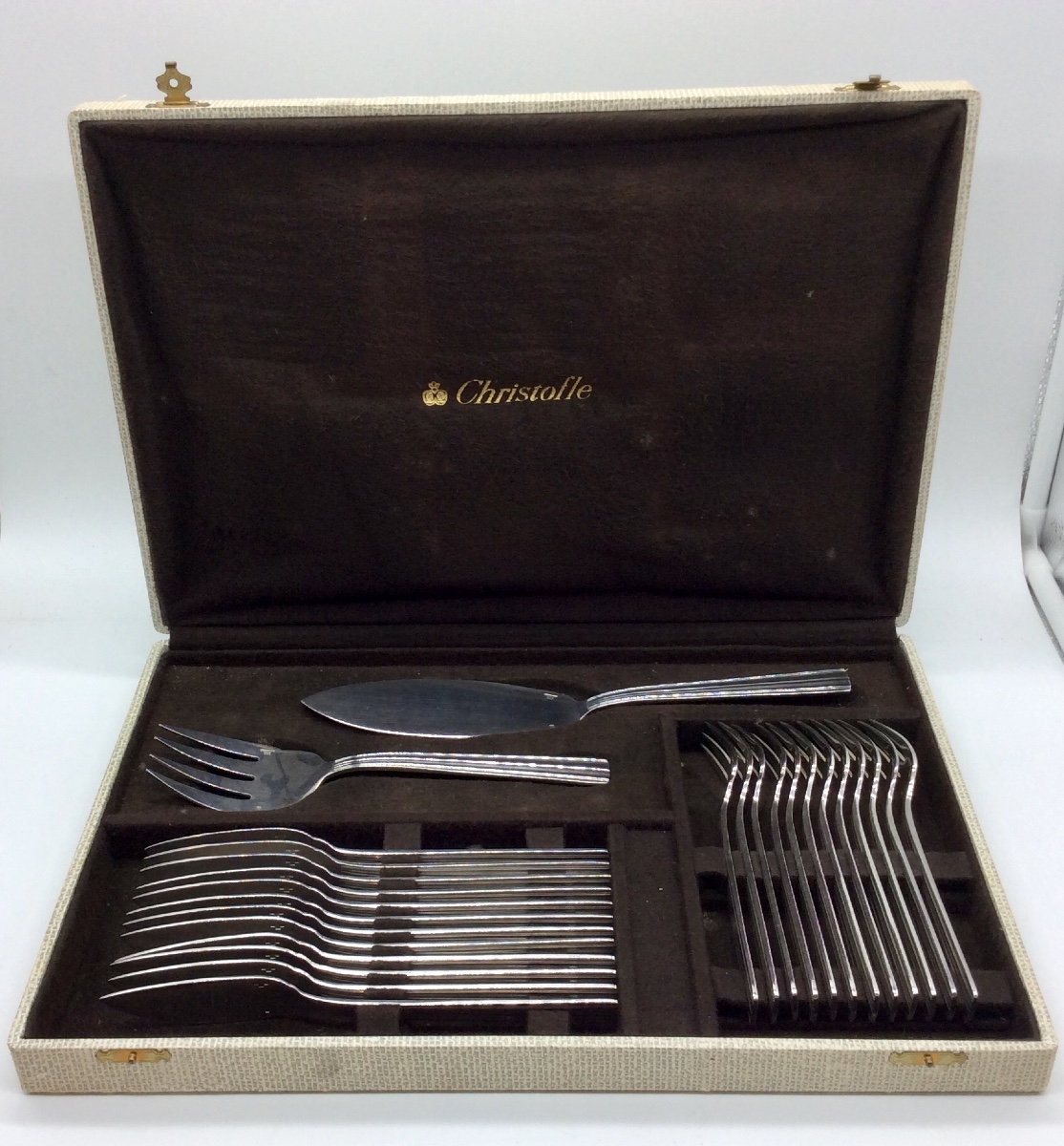 Myra Fish Set, Christofle In Silver Metal, 26 Pieces-photo-2