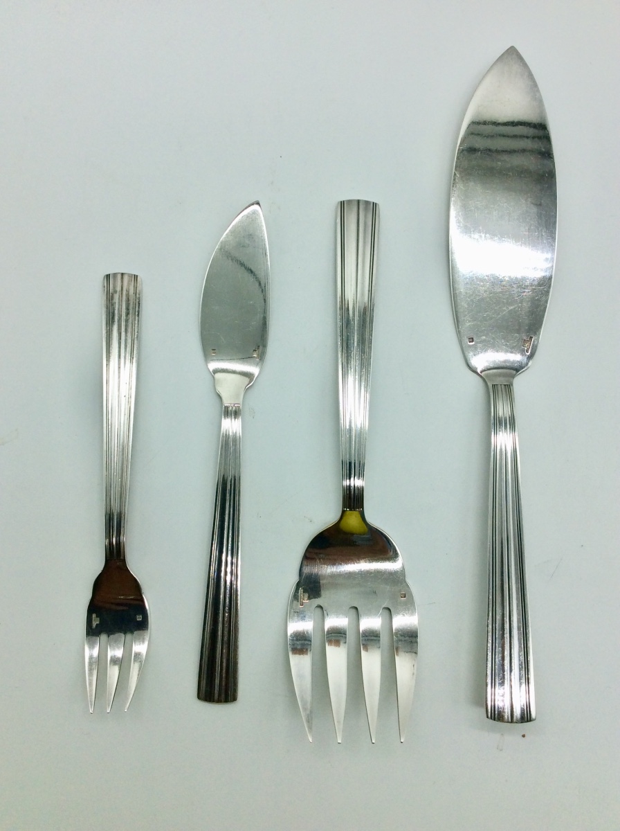 Myra Fish Set, Christofle In Silver Metal, 26 Pieces-photo-1