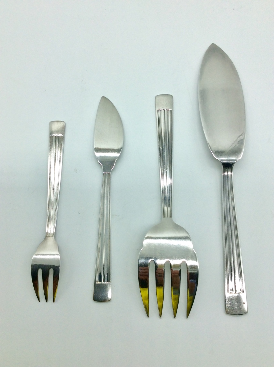 Myra Fish Set, Christofle In Silver Metal, 26 Pieces-photo-2