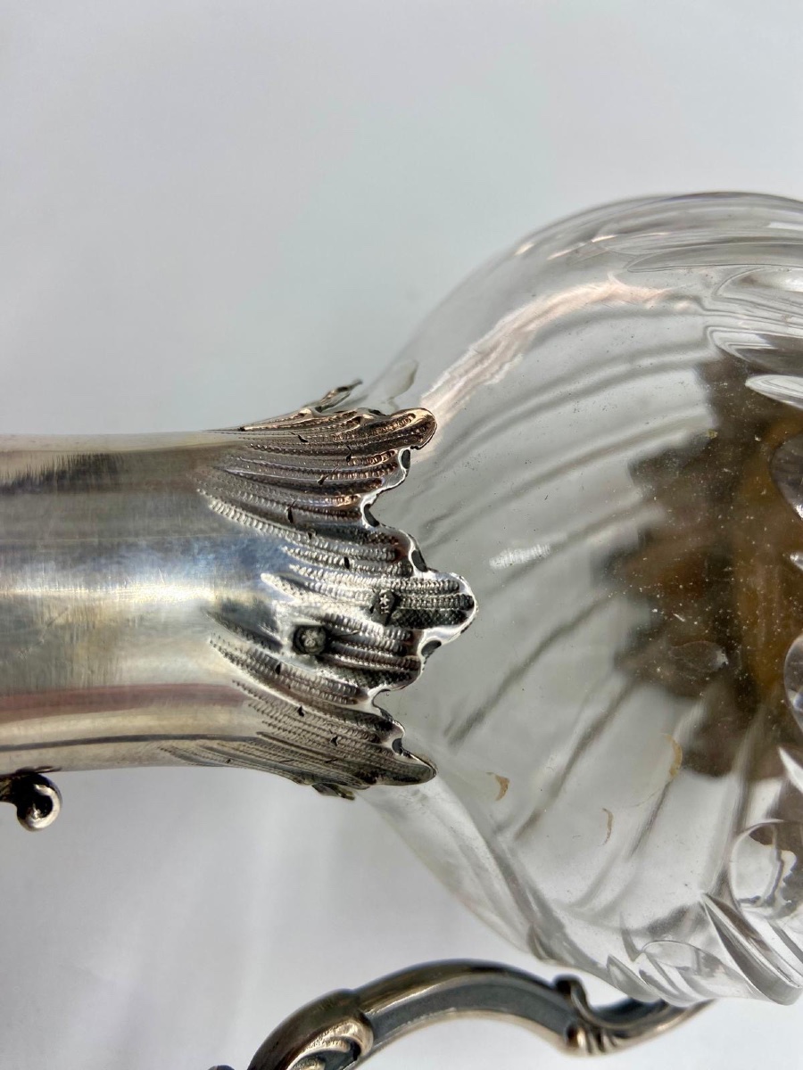 Aiguière en Argent et Cristal 1900-photo-4