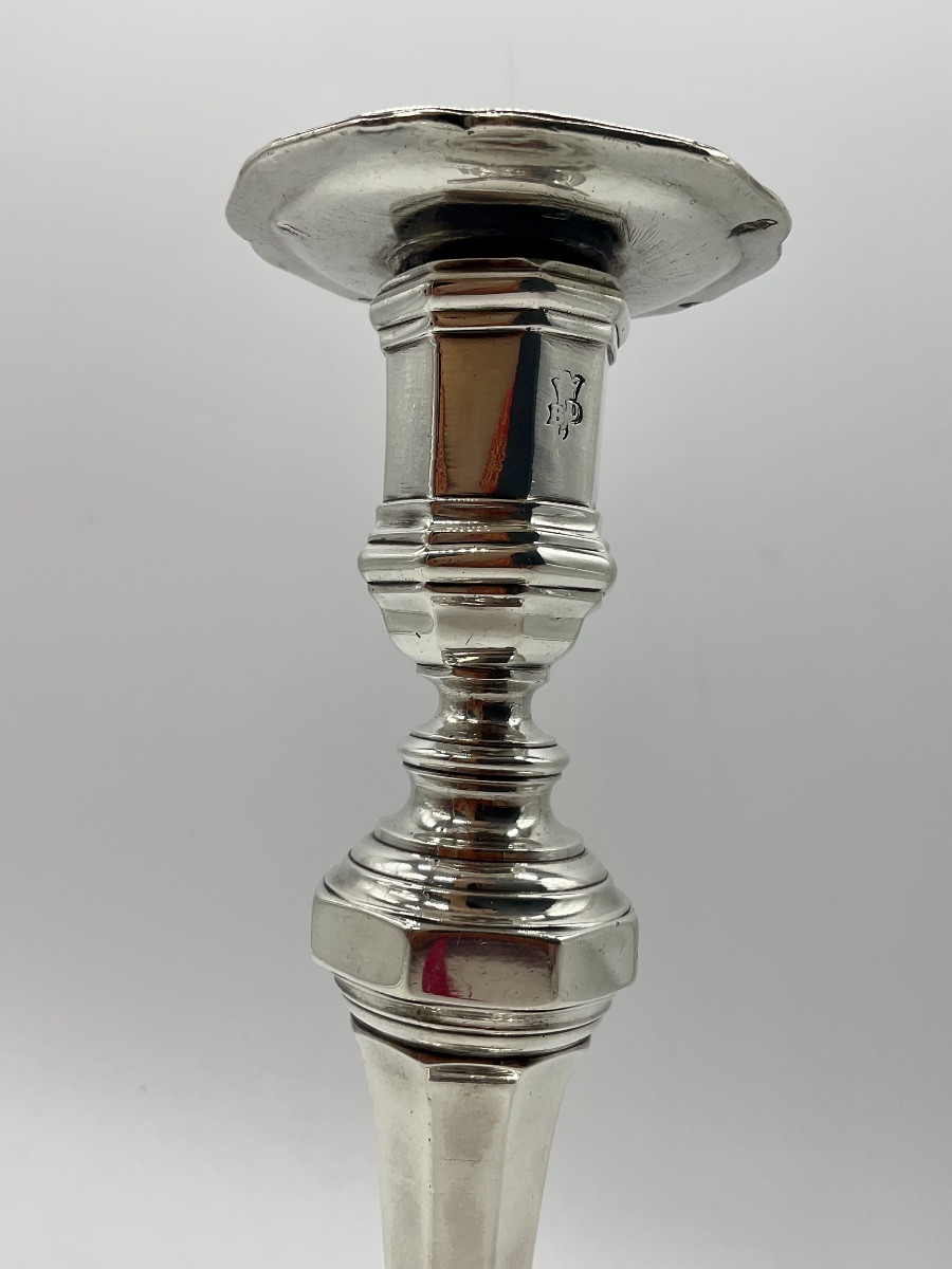 Silver Candlestick, 18th Century, Lille.-photo-1