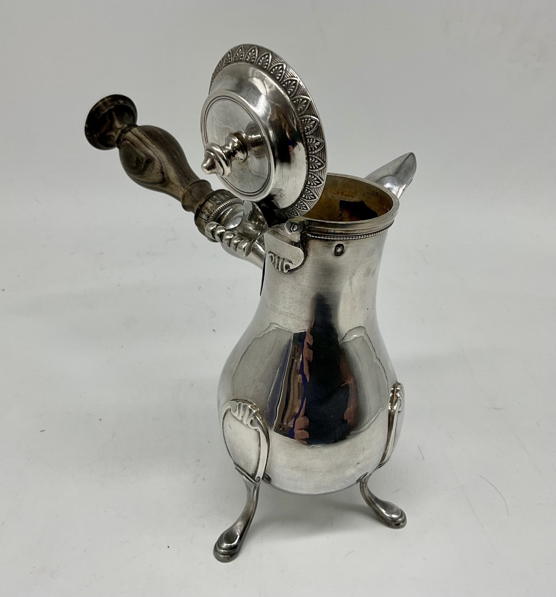 Verseuse Égoïste Tripode en Argent 2 ème Coq 1809 -1819.-photo-3