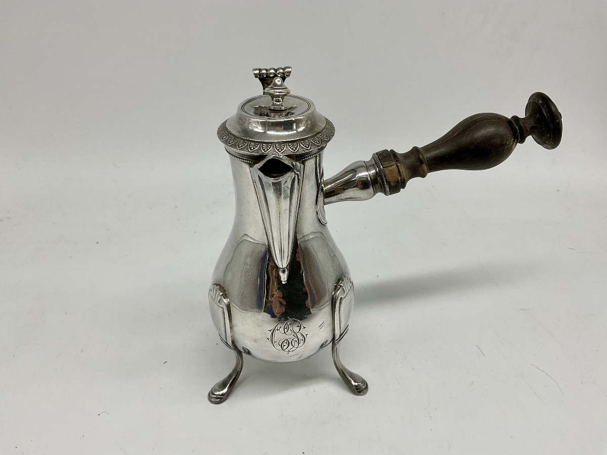 Verseuse Égoïste Tripode en Argent 2 ème Coq 1809 -1819.