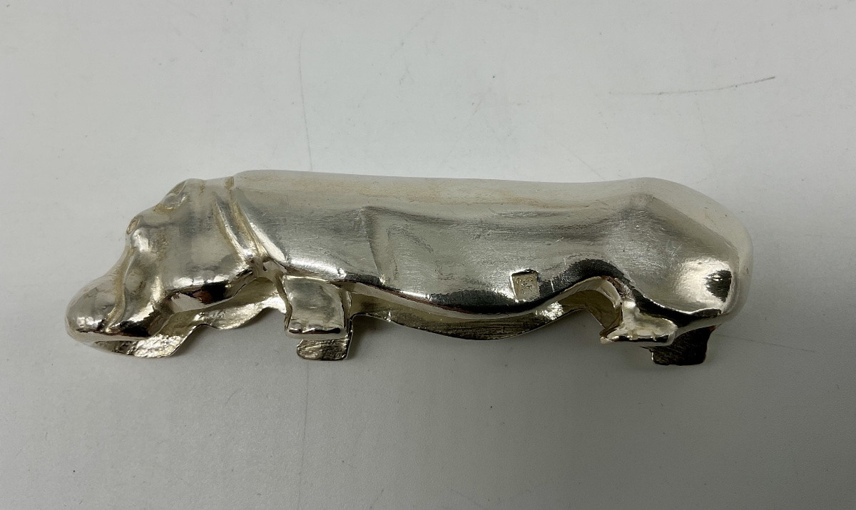12 Portes Couteaux Animaliers en Métal Argenté ,Art Déco,ERCUIS.-photo-4