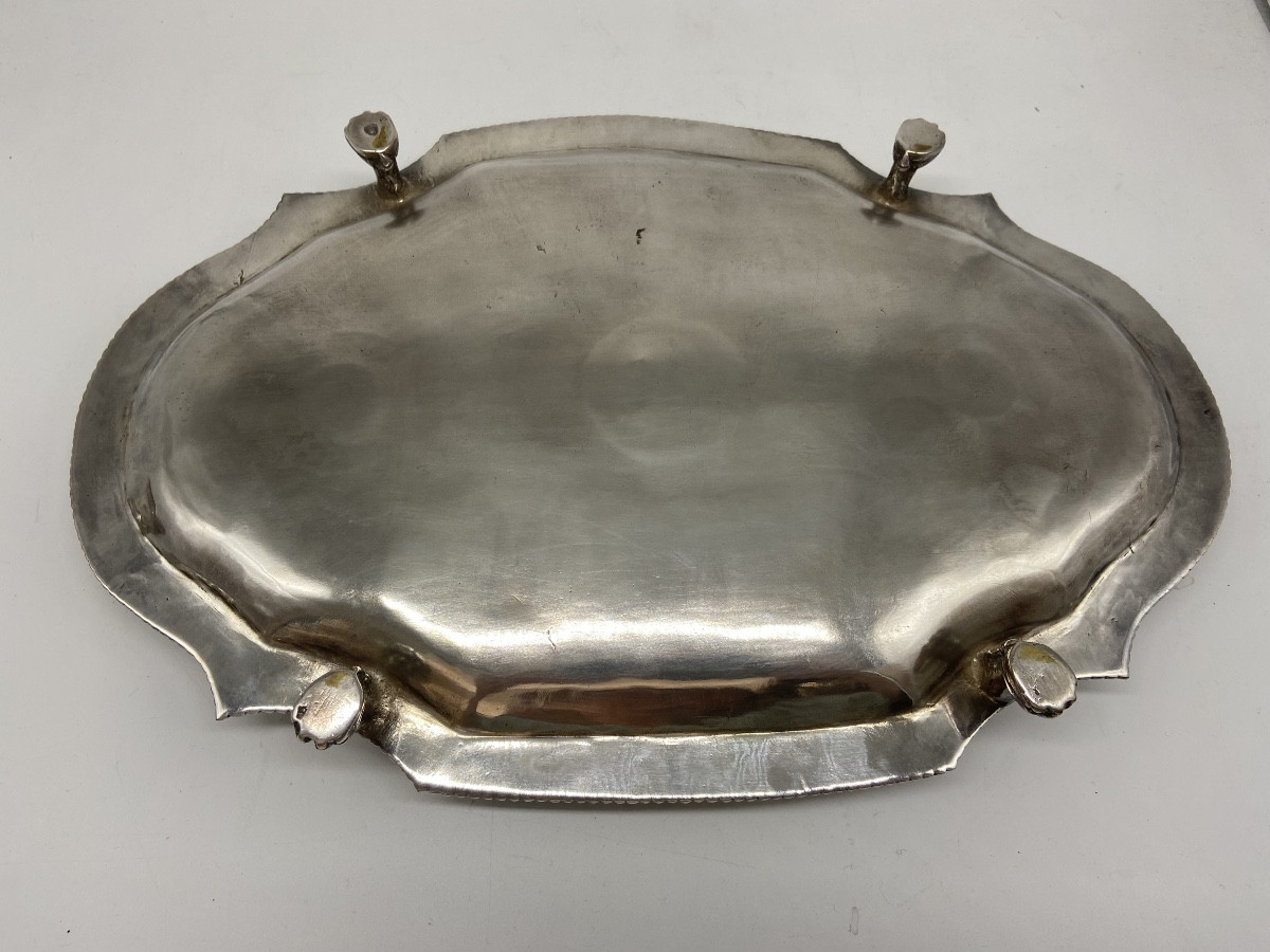 Encrier en Métal Plaqué XVIII ème.-photo-3