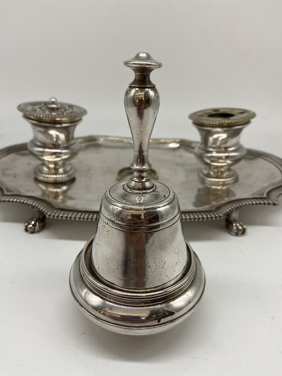 Encrier en Métal Plaqué XVIII ème.-photo-4