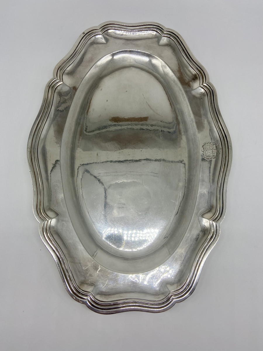 Plat de Service en Argent XVIII-photo-2