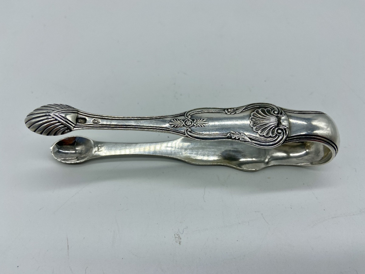 Silver Sugar Tongs, 19th Century.-photo-2