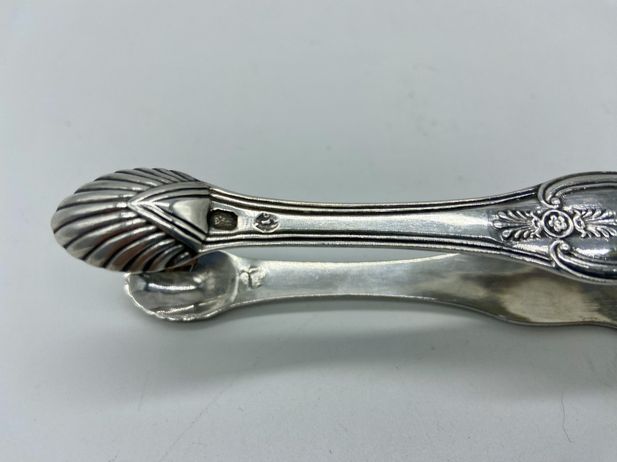 Silver Sugar Tongs, 19th Century.-photo-3