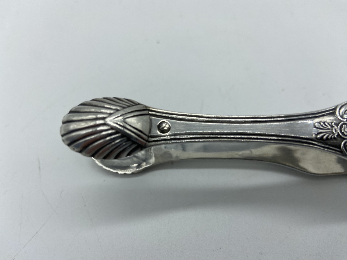 Silver Sugar Tongs, 19th Century.-photo-4