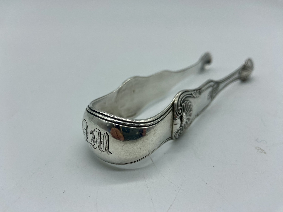 Silver Sugar Tongs, 19th Century.-photo-2