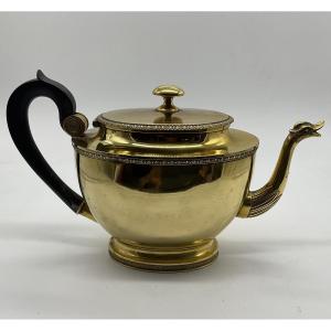 Early 19th Century Silver-gilt Teapot, Vieillard Hallmark 