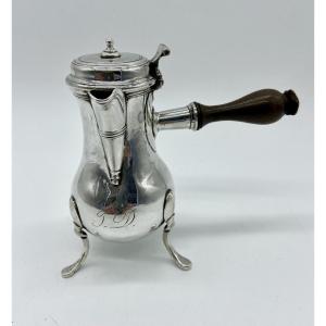 Tripod Silver Egoistic Coffee Pot, 18th Century.