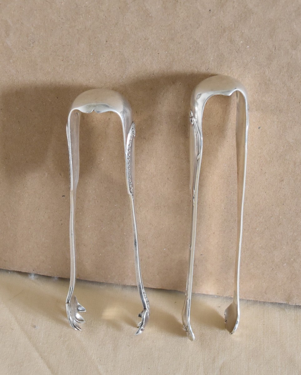 2 Silver Sugar Tongs-photo-3