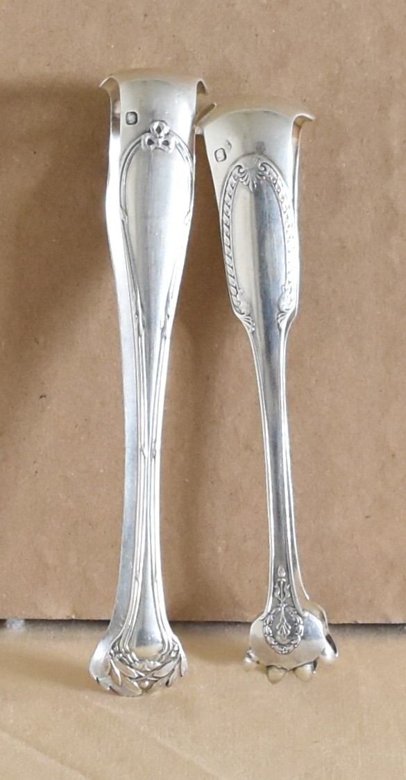 2 Silver Sugar Tongs