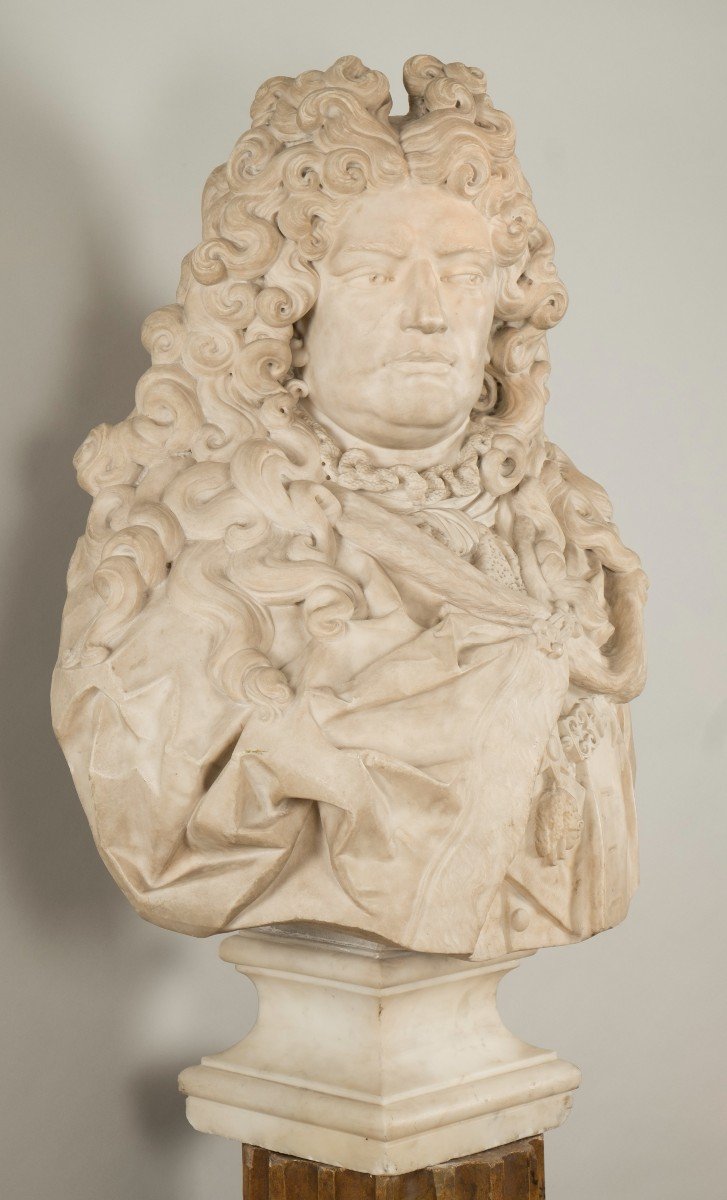 Presumed Bust Of The Duke Of Boufflers Attributed To Antoine Coysevox-photo-4
