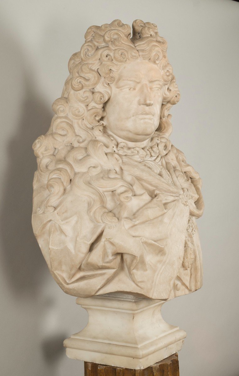 Presumed Bust Of The Duke Of Boufflers Attributed To Antoine Coysevox-photo-5