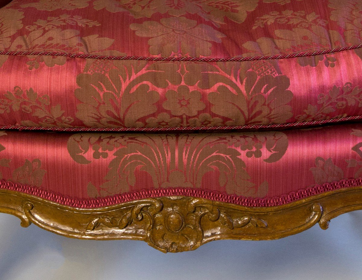 Bergère In Natural Wood Stamped By Jacques Jean-baptiste Tilliard-photo-3