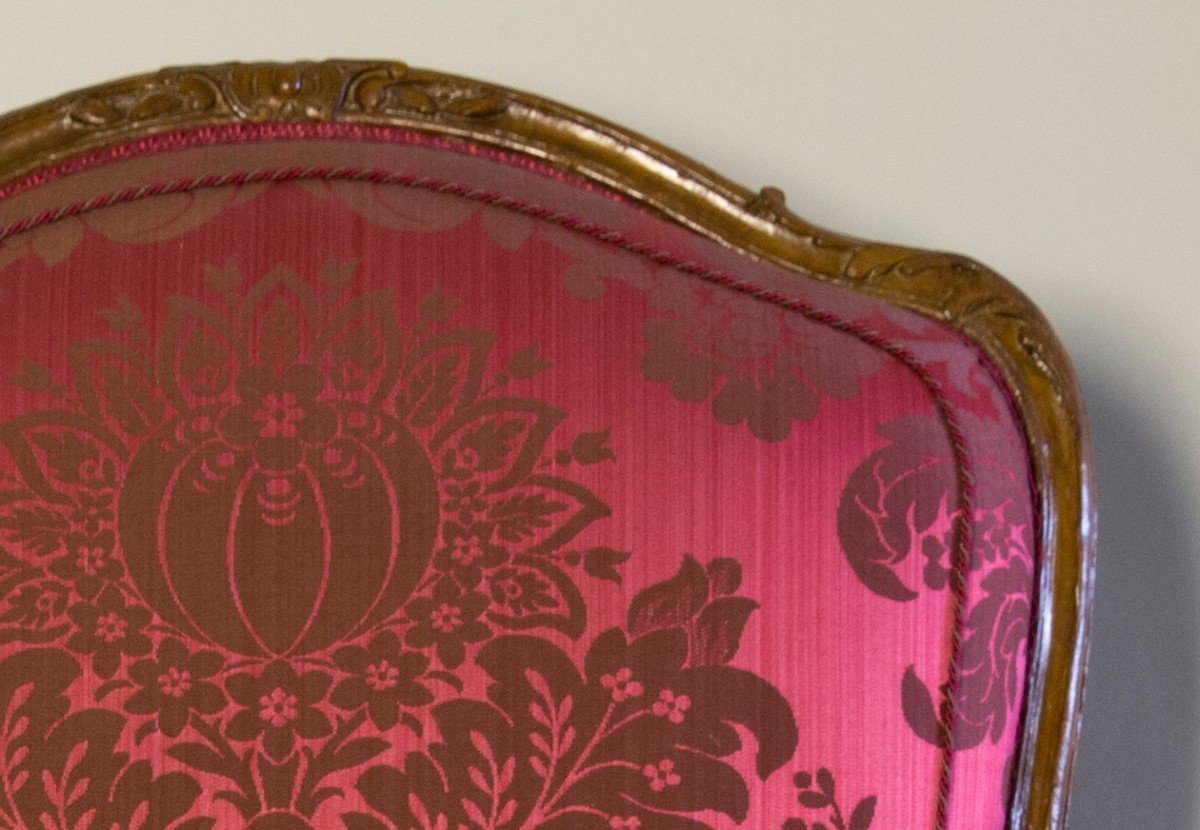 Bergère In Natural Wood Stamped By Jacques Jean-baptiste Tilliard-photo-4