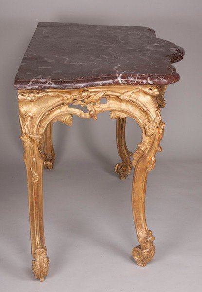 Console Four Legs In Golden Wood, Regency Period-photo-3