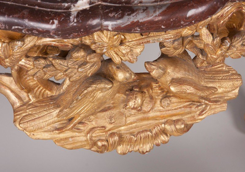 Console Four Legs In Golden Wood, Regency Period-photo-5