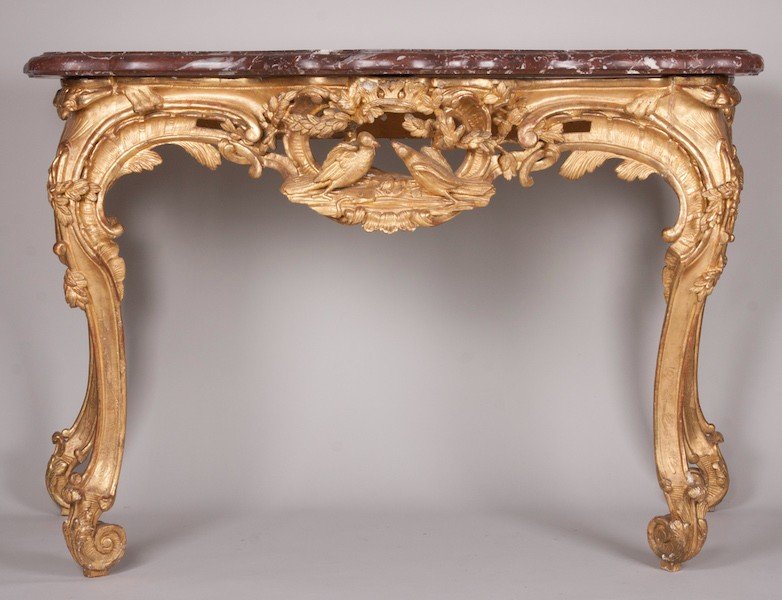 Console Four Legs In Golden Wood, Regency Period-photo-8