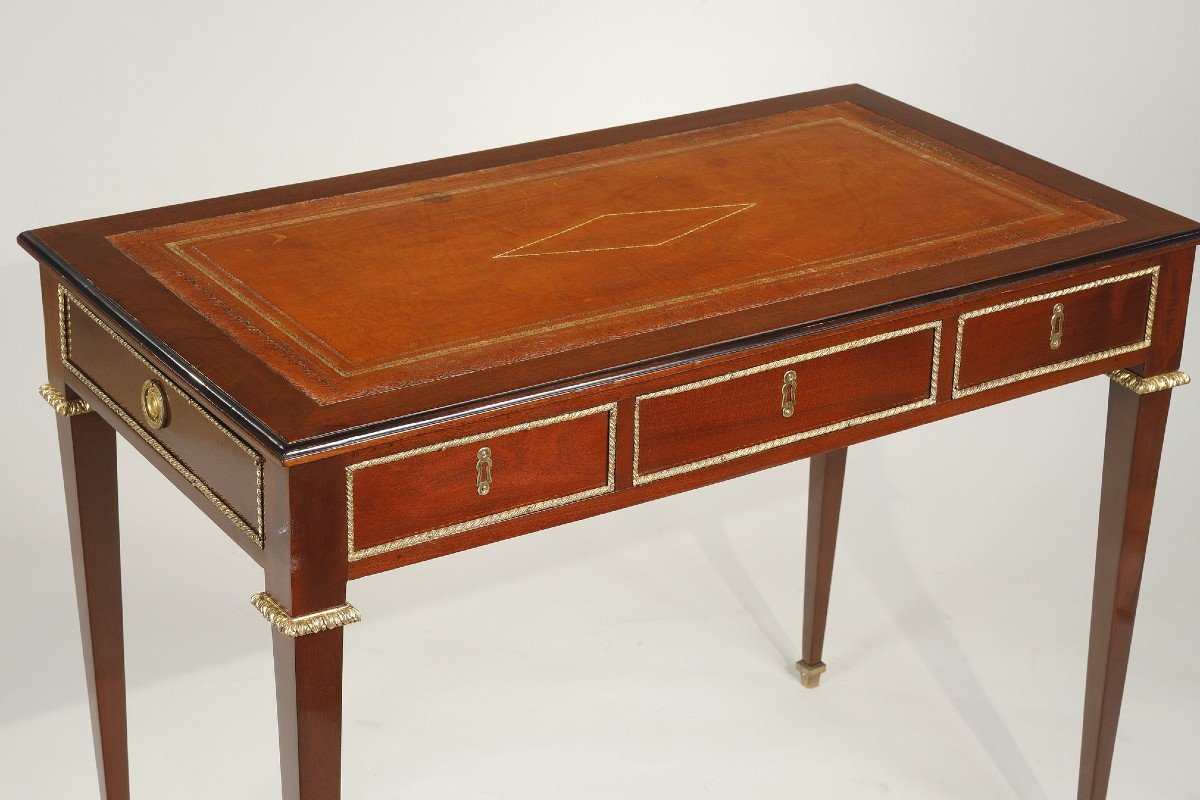 Small Flat Mahogany Desk Louis XVI-photo-1