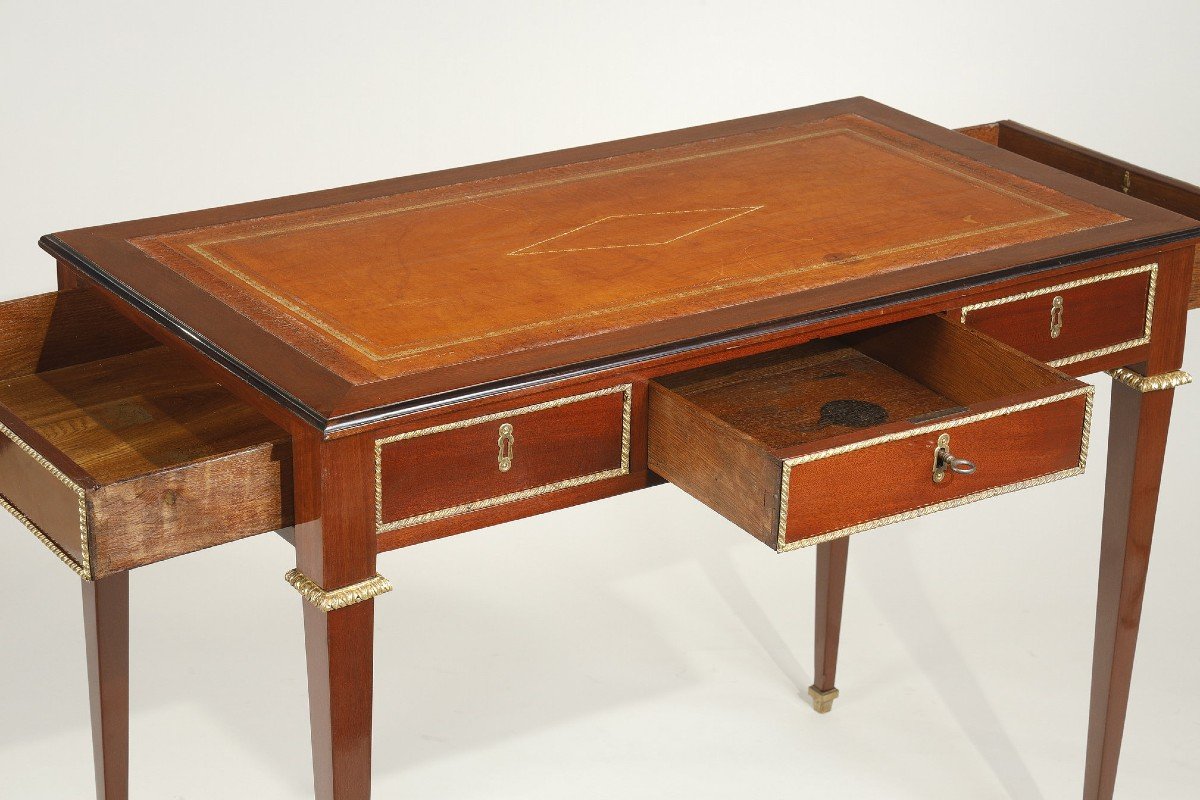 Small Flat Mahogany Desk Louis XVI-photo-7